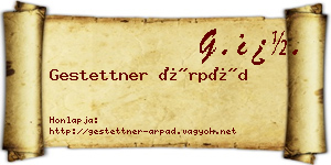 Gestettner Árpád névjegykártya